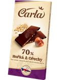 CARLA Hořká čokoláda 70% s ořechy 80g 