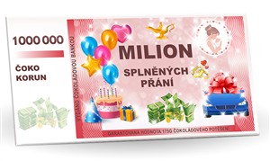 LUXURY 175g čokoláda  hořká 60% BANKOVKA MILION SPLNĚNÝCH PŘÁNÍ