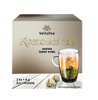 VELTA TEA Dárková kazeta Zelené kvetoucí čaje 2 ks + hrneček STŘÍBRNÁ