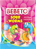 BEBETO Sour Worms -  želé červy 80g