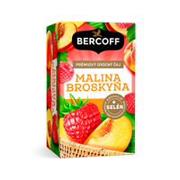 BERCOFF Prémiový ovocný čaj 16x2g MALINA&BROSKEV  
