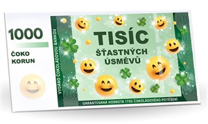 LUXURY 175g čokoláda  hořká 60% BANKOVKA TISÍC ŠŤASTNÝCH ÚSMĚVŮ